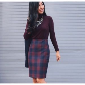 NWT ANN TAYLOR BUFFALO PLAID PENCIL SKIRT